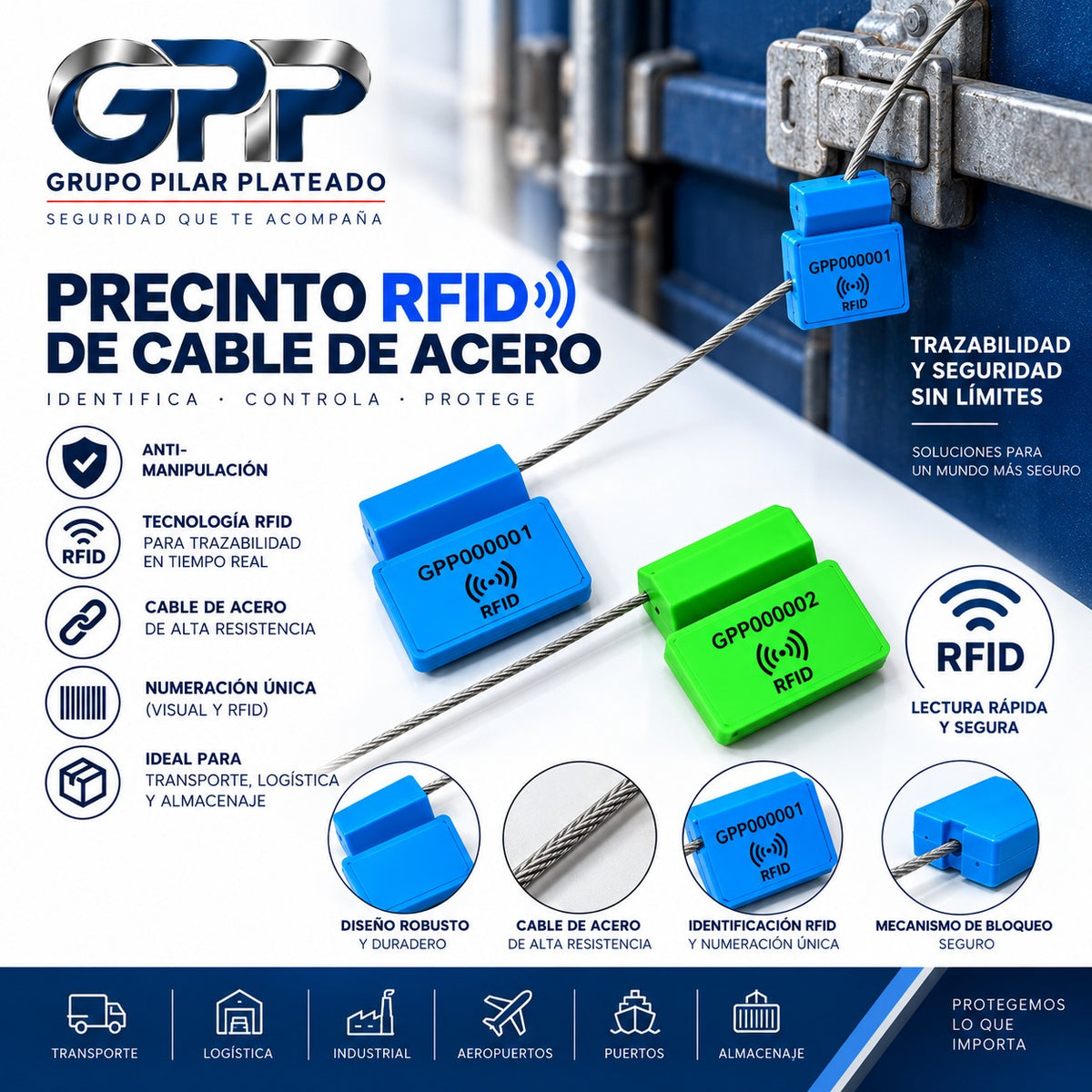 Precintos plástico RFID  US-RF181B